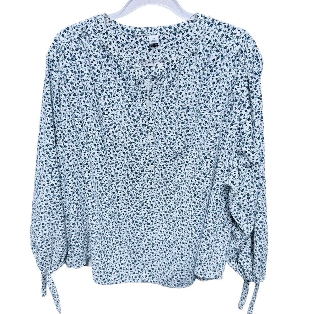 Old Navy Corduroy Knit Floral Vines Popover Top Shirt Women’s Plus Size … - Picture 1 of 7